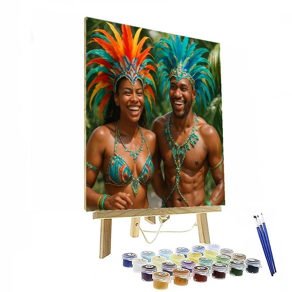 Caribbean Carnival Costumed Couple Paint by numbers kits