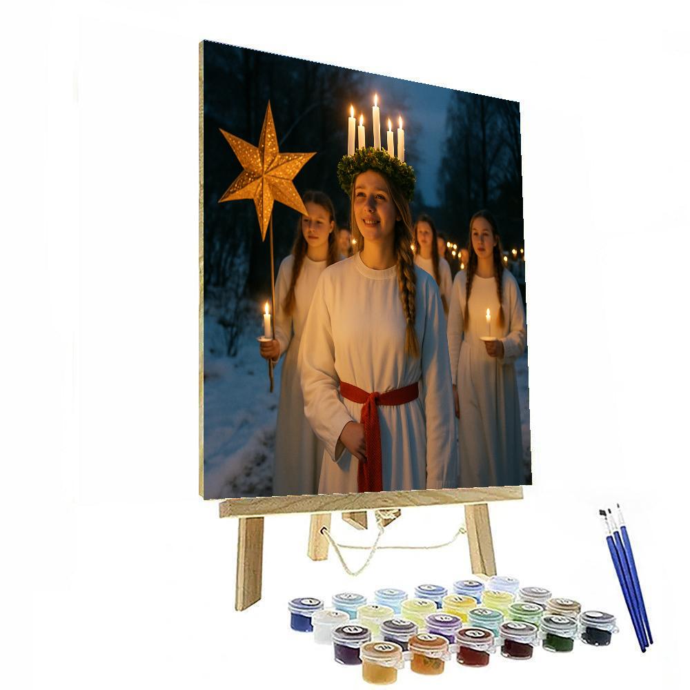St Lucia Day Crown Of Lights Numbered painting kits