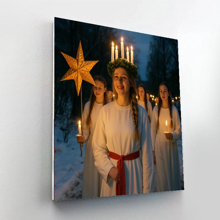 St Lucia Day Crown Of Lights Numbered painting kits