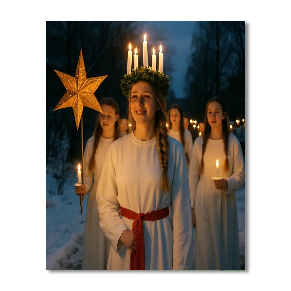 St Lucia Day Crown Of Lights Numbered painting kits