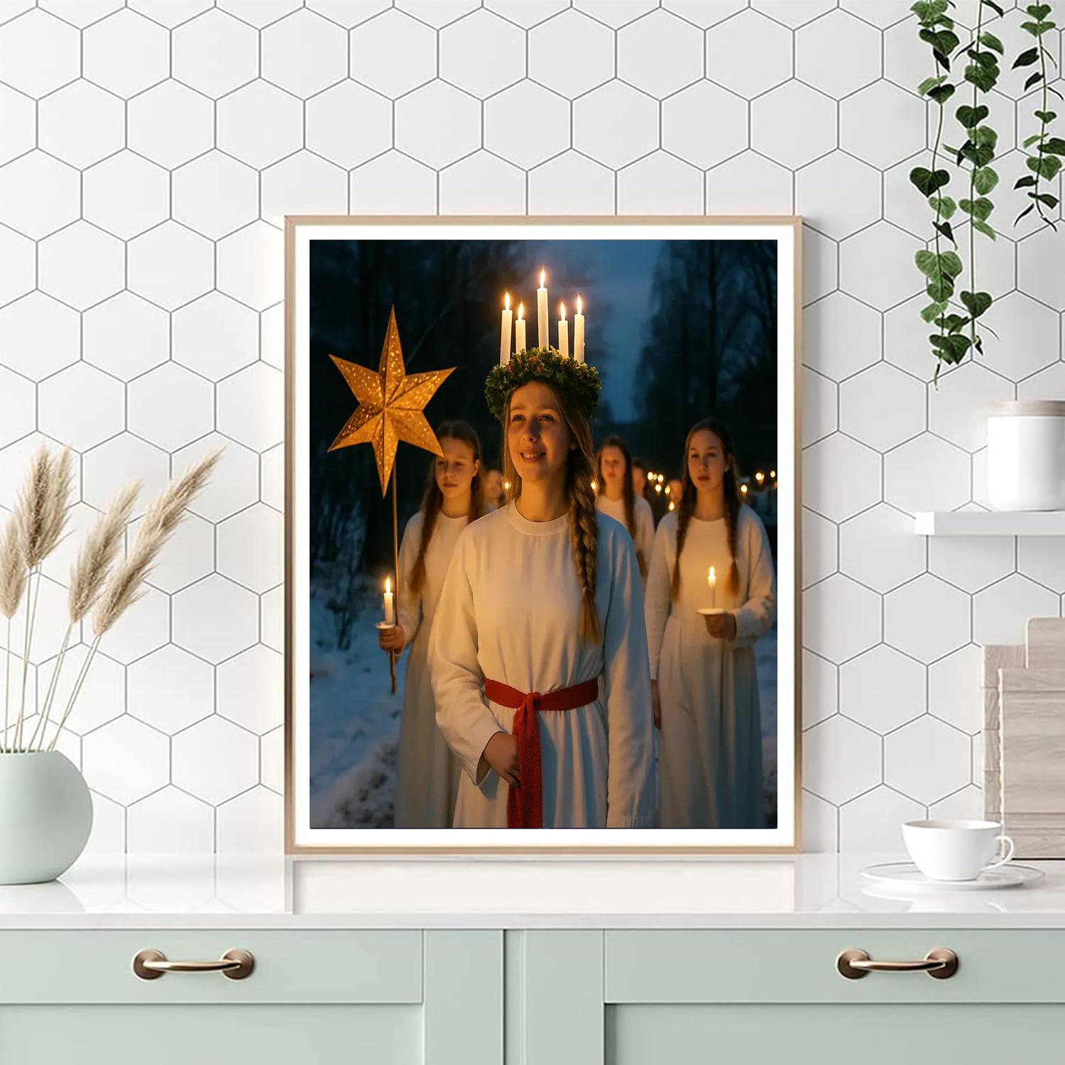 St Lucia Day Crown Of Lights Numbered painting kits