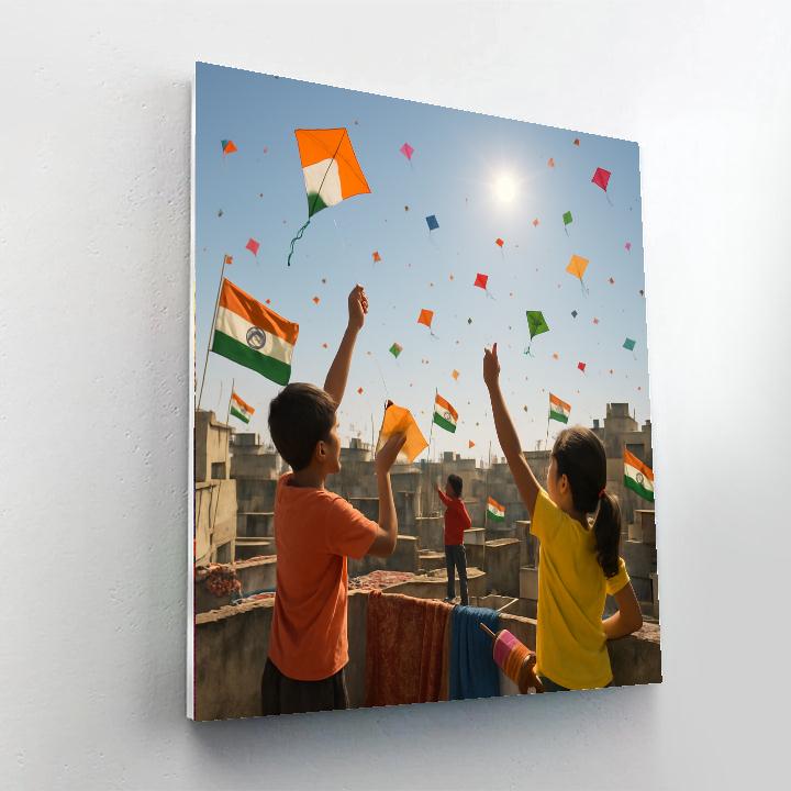 Kite Flying Republic Day India Paint by numbers kits