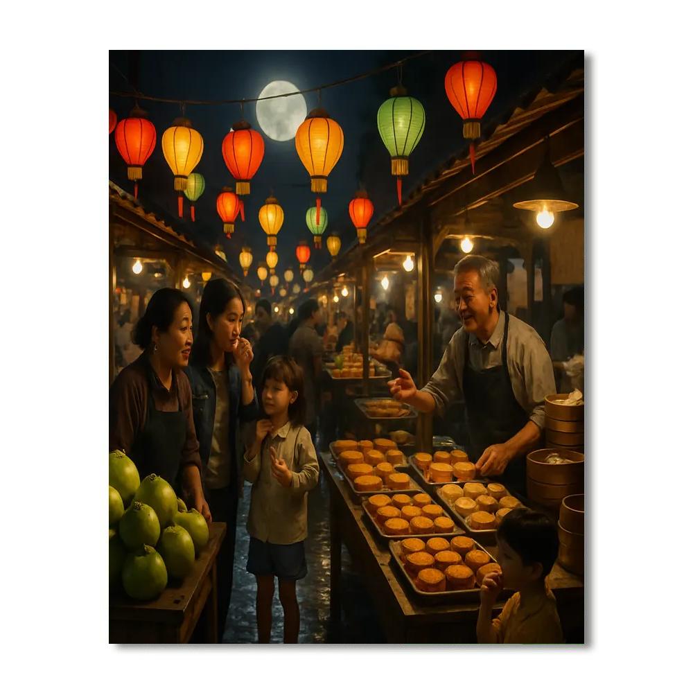 Harvest Moon Mid Autumn Market Taiwan Number painting