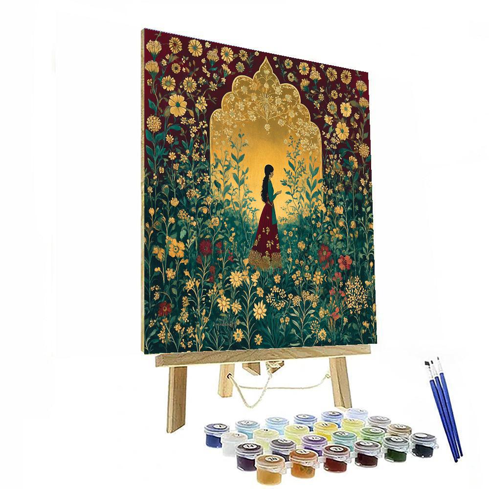 Klimt Inspired Golden Garden Numbered painting kits