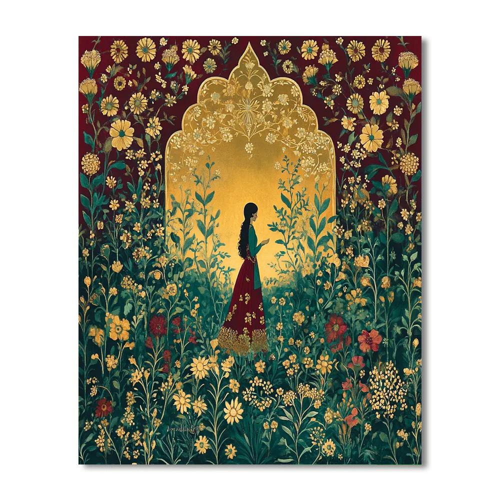 Klimt Inspired Golden Garden Numbered painting kits