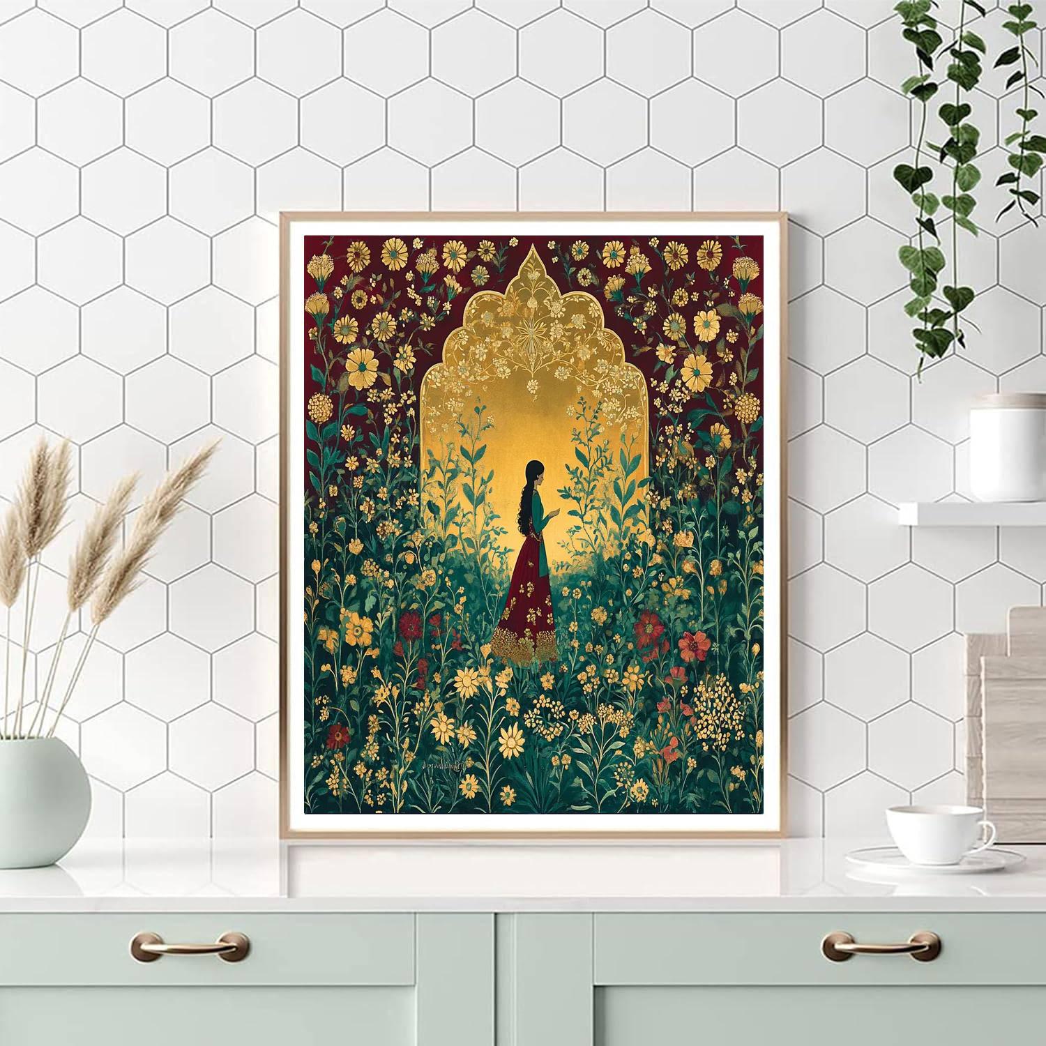 Klimt Inspired Golden Garden Numbered painting kits