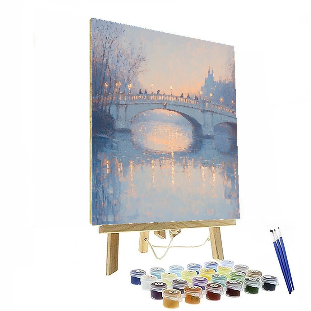 Claude Monet Inspired Foggy City Bridge painting number kit