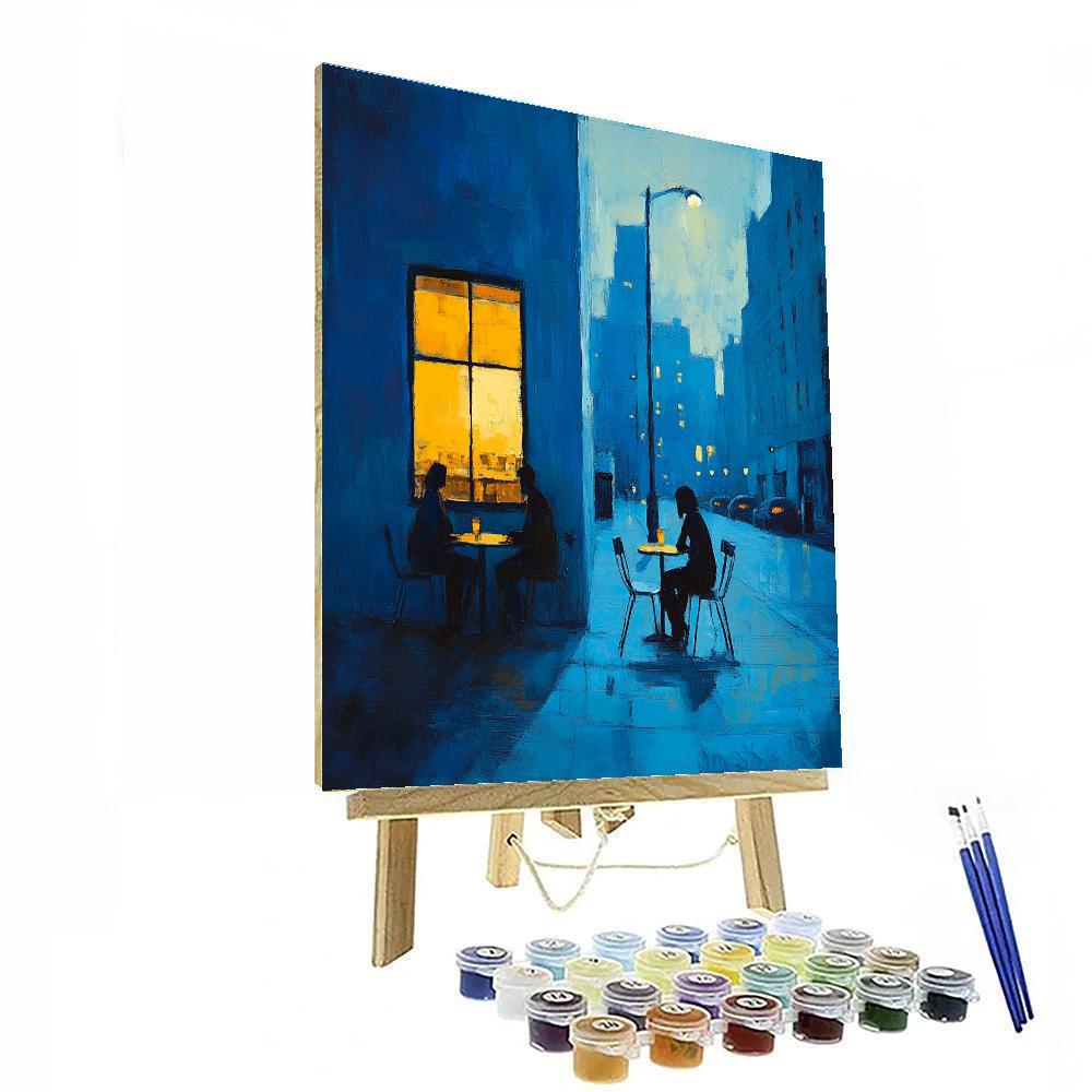 Edward Hopper Inspired Quiet Café Evening paint by number