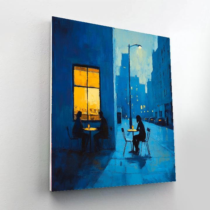 Edward Hopper Inspired Quiet Café Evening paint by number