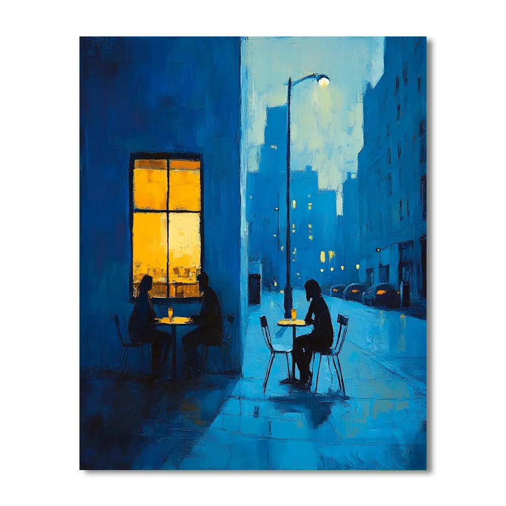 Edward Hopper Inspired Quiet Café Evening paint by number