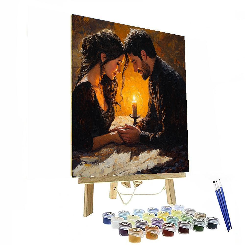 Rembrandt Inspired Candlelit Family Paint by numbers art