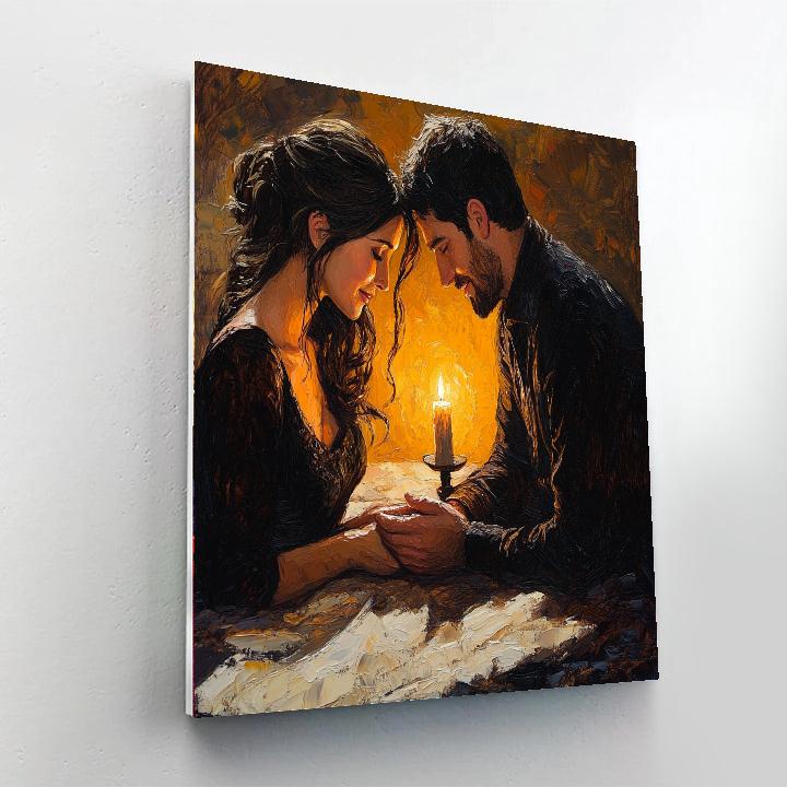 Rembrandt Inspired Candlelit Family Paint by numbers art