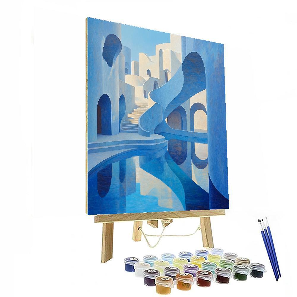 Salvador Dali Inspired Clockwork City Paint by numbers art