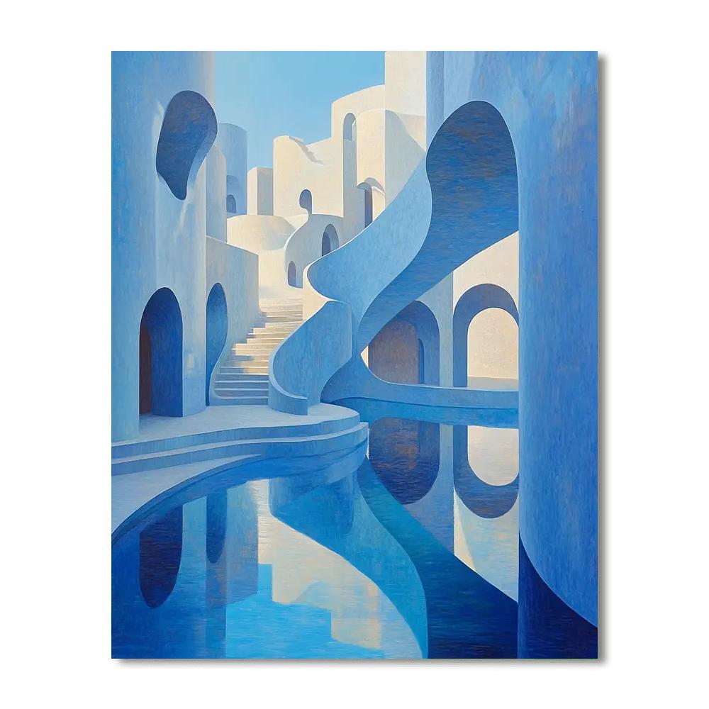 Salvador Dali Inspired Clockwork City Paint by numbers art