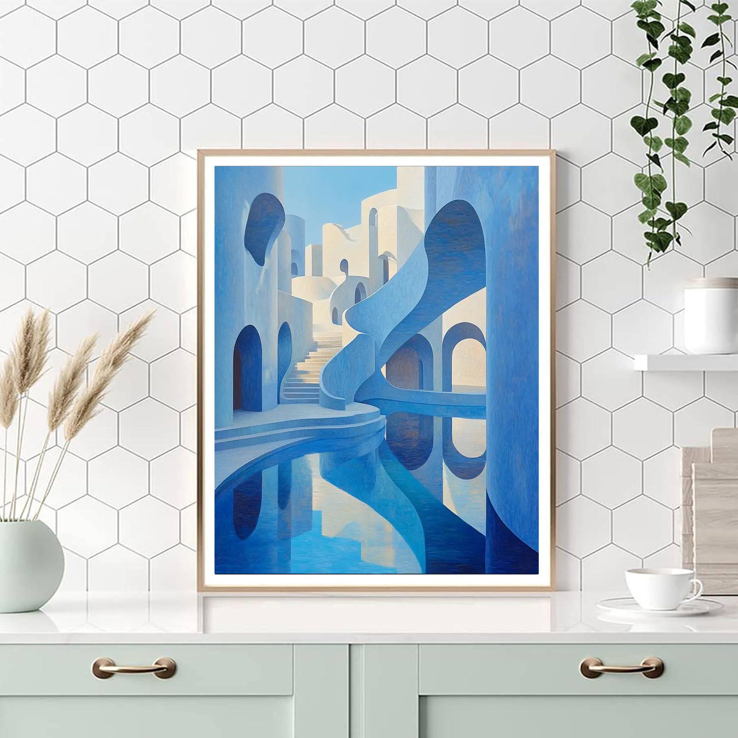 Salvador Dali Inspired Clockwork City Paint by numbers art