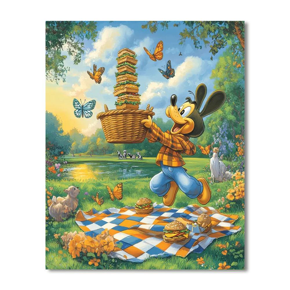 Goofy Picnic Surprise Paint by numbers art