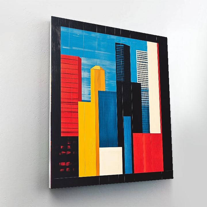 Piet Mondrian Inspired Urban Grid paint by number