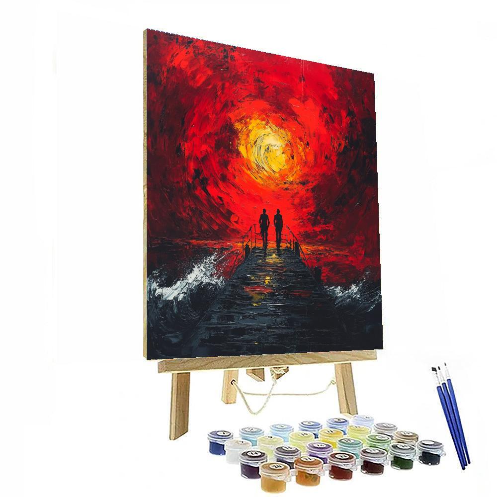 Edvard Munch Inspired Stormy Love Number painting