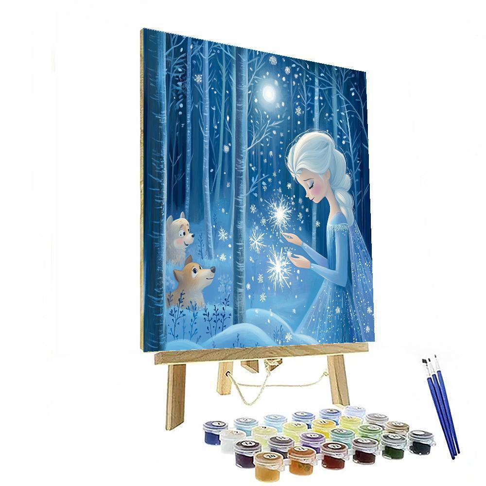 Elsa Snowflake Workshop Numbered painting kits