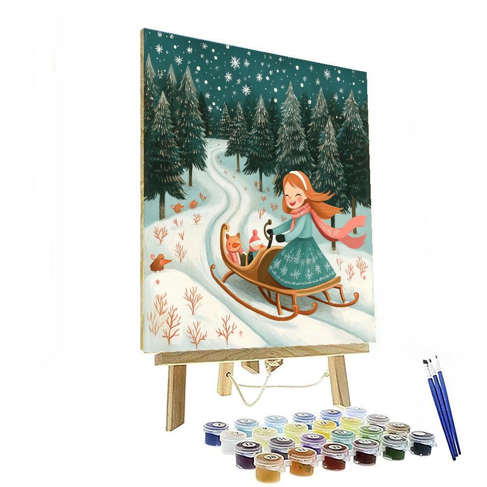 Anna Winter Sleigh Ride painting number kit