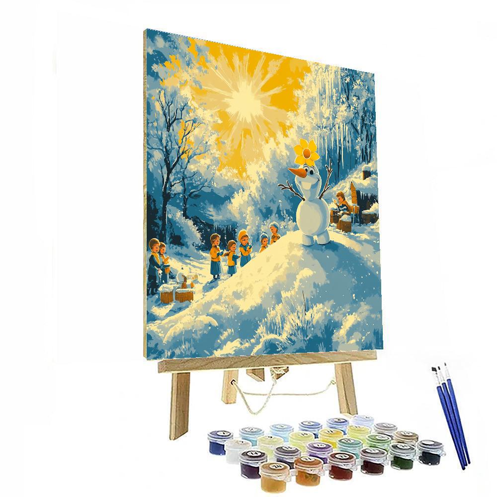 Olaf Sunny Snow Day paint by numbers