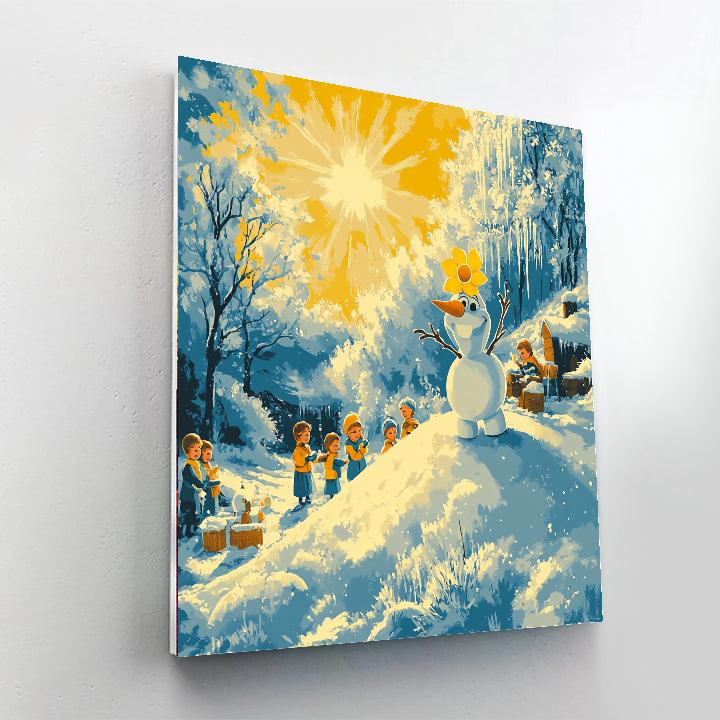 Olaf Sunny Snow Day paint by numbers