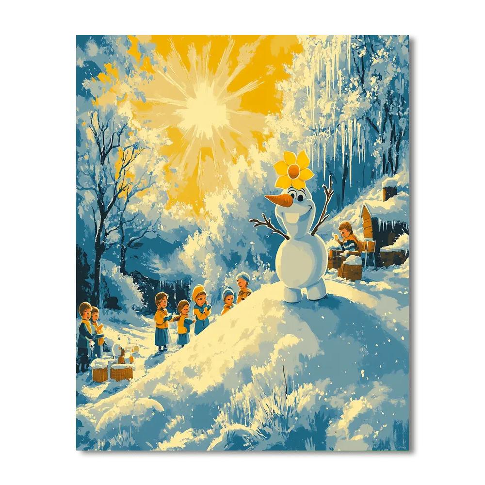 Olaf Sunny Snow Day paint by numbers
