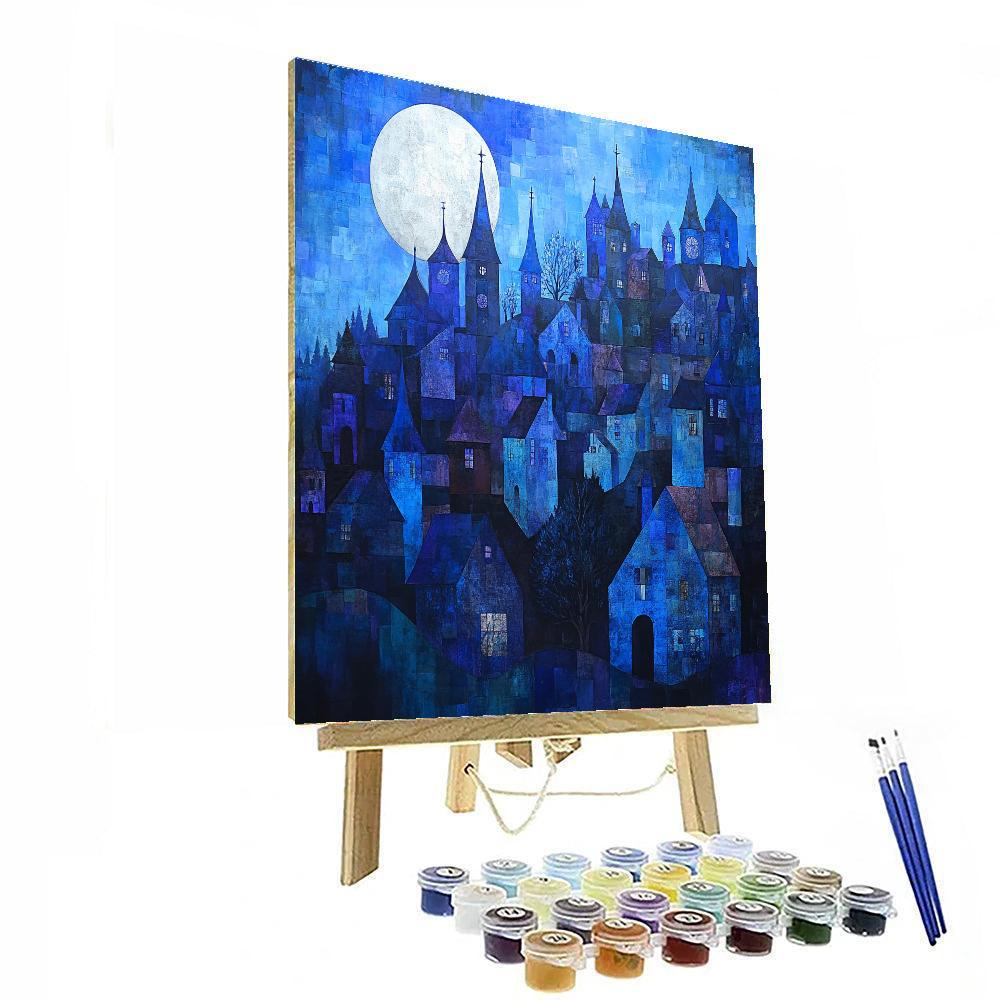 Marianne Von Werefkin Inspired Moonlit Village DIY paint by numbers