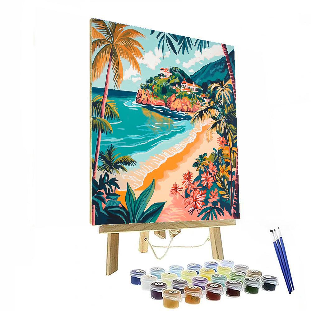 Gauguin Inspired Polynesian Beach Number painting