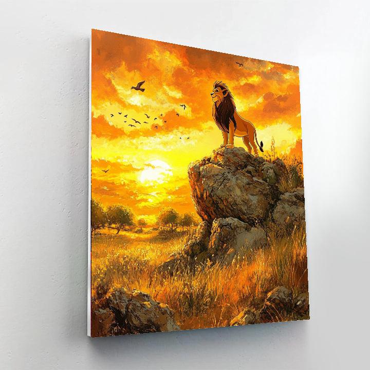 Simba Pride Rock Sunrise paint by numbers
