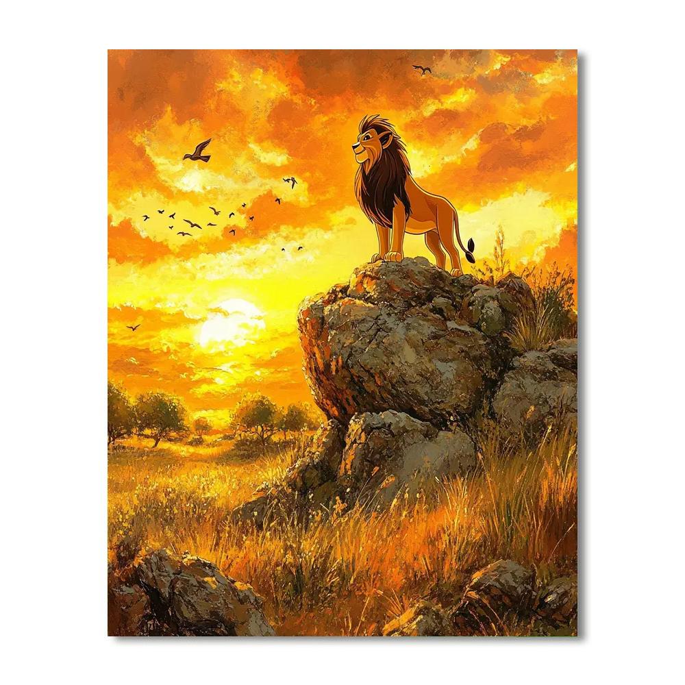 Simba Pride Rock Sunrise paint by numbers