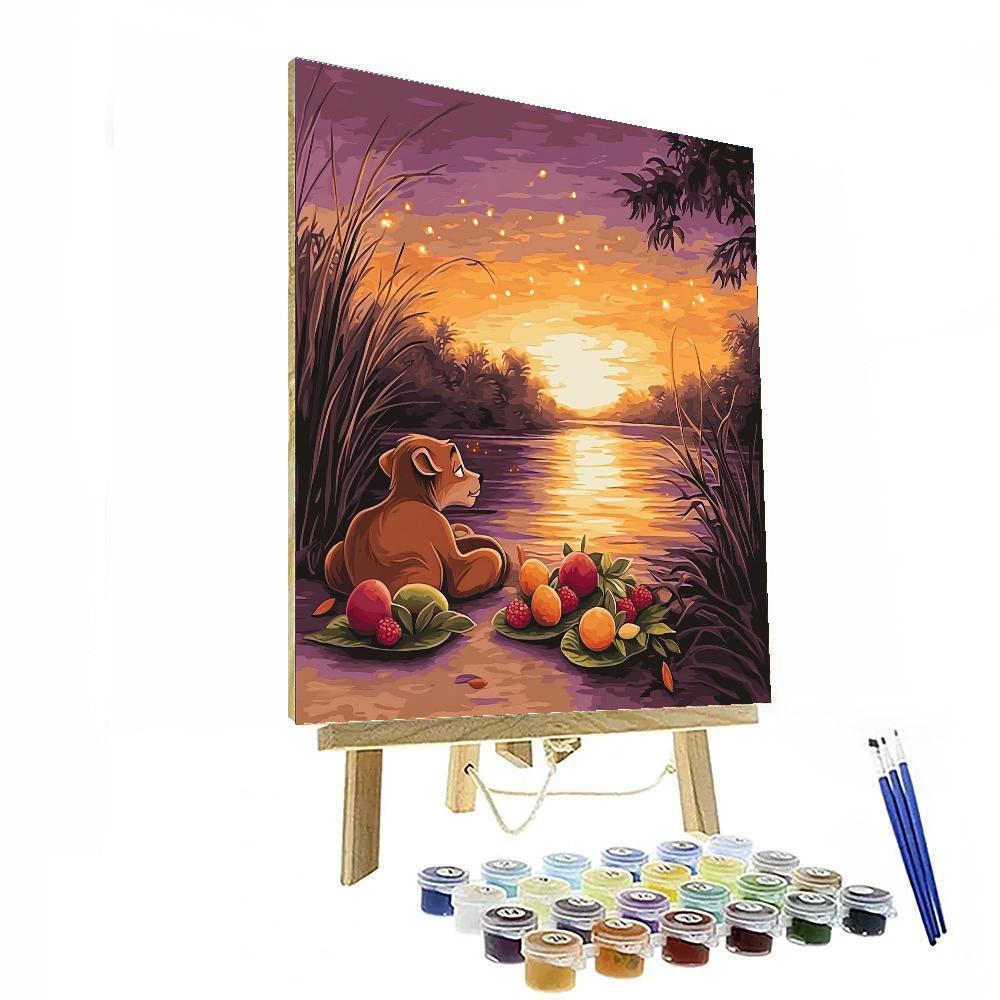 Pumbaa Sunset Picnic paint by numbers