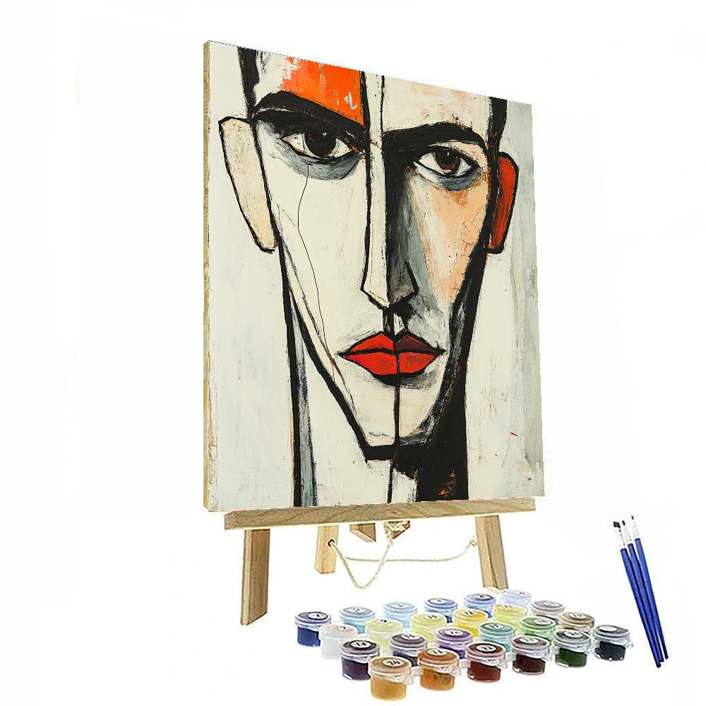 Egon Schiele Inspired Contorted Portrait paint by numbers
