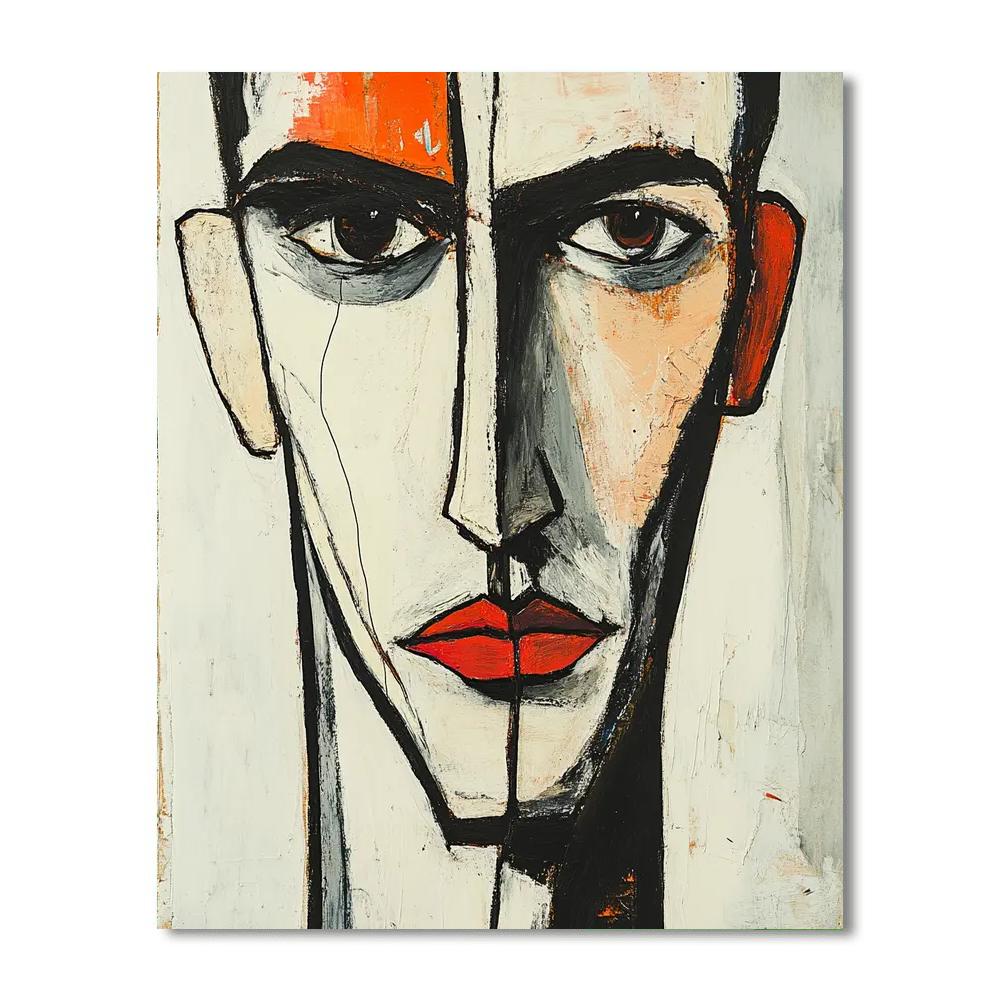 Egon Schiele Inspired Contorted Portrait paint by numbers
