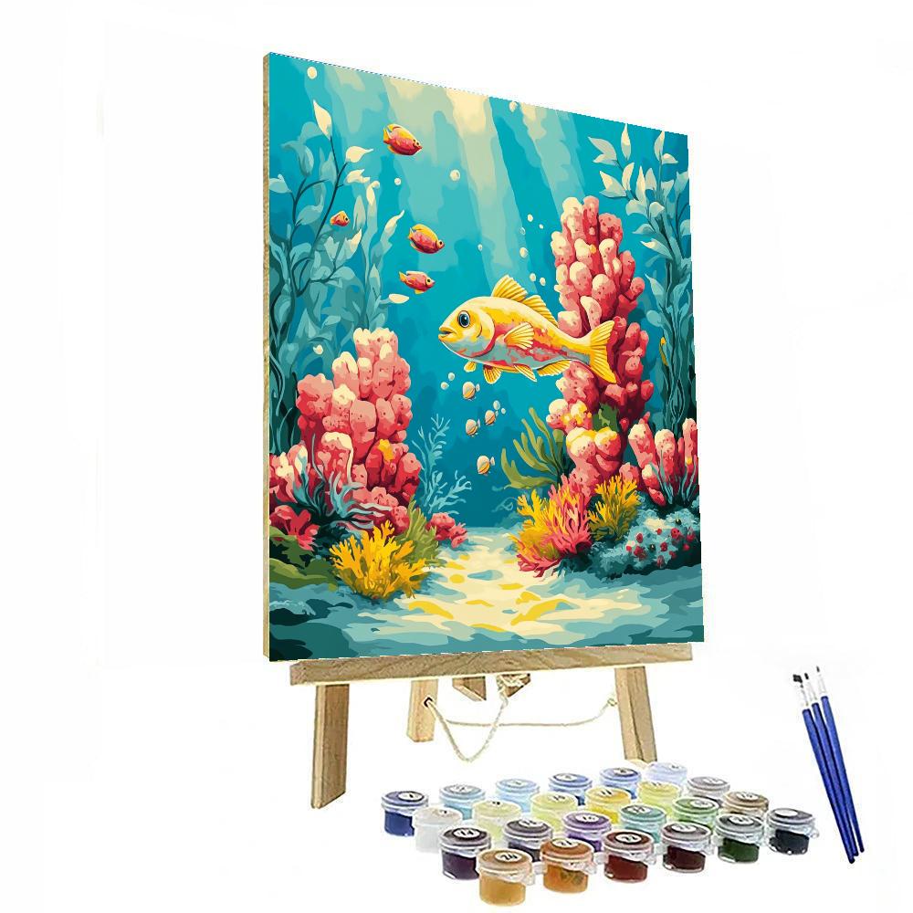 Flounder Coral Chase painting number kit