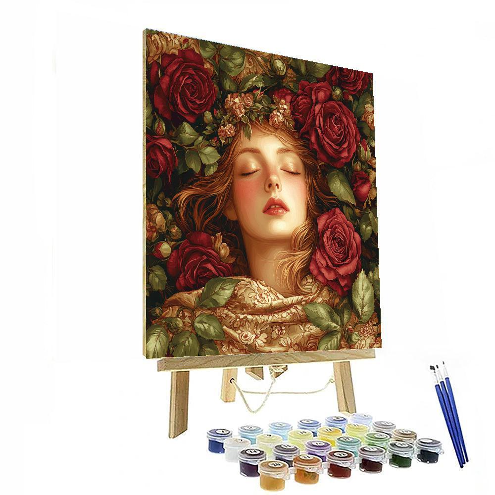 Dante Gabriel Rossetti Inspired Rose Alchemy Number painting
