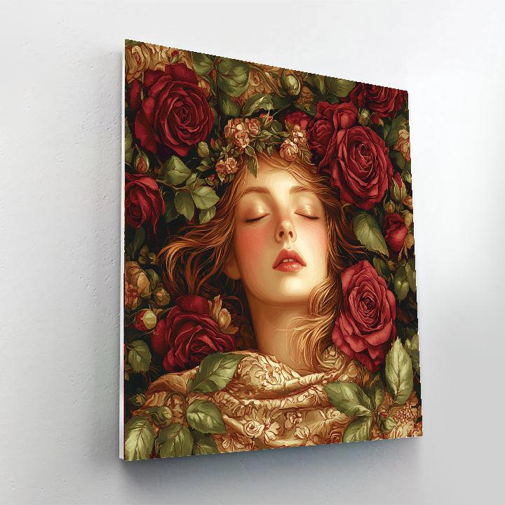 Dante Gabriel Rossetti Inspired Rose Alchemy Number painting