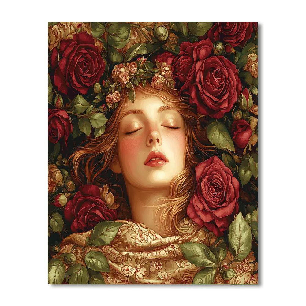 Dante Gabriel Rossetti Inspired Rose Alchemy Number painting