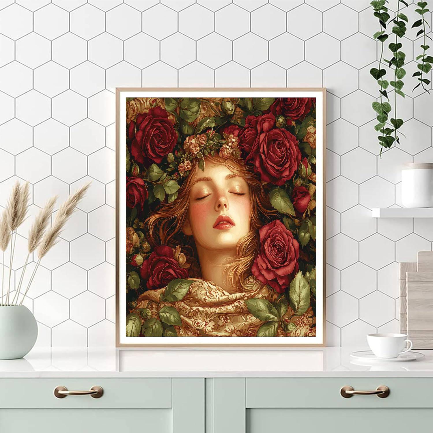 Dante Gabriel Rossetti Inspired Rose Alchemy Number painting