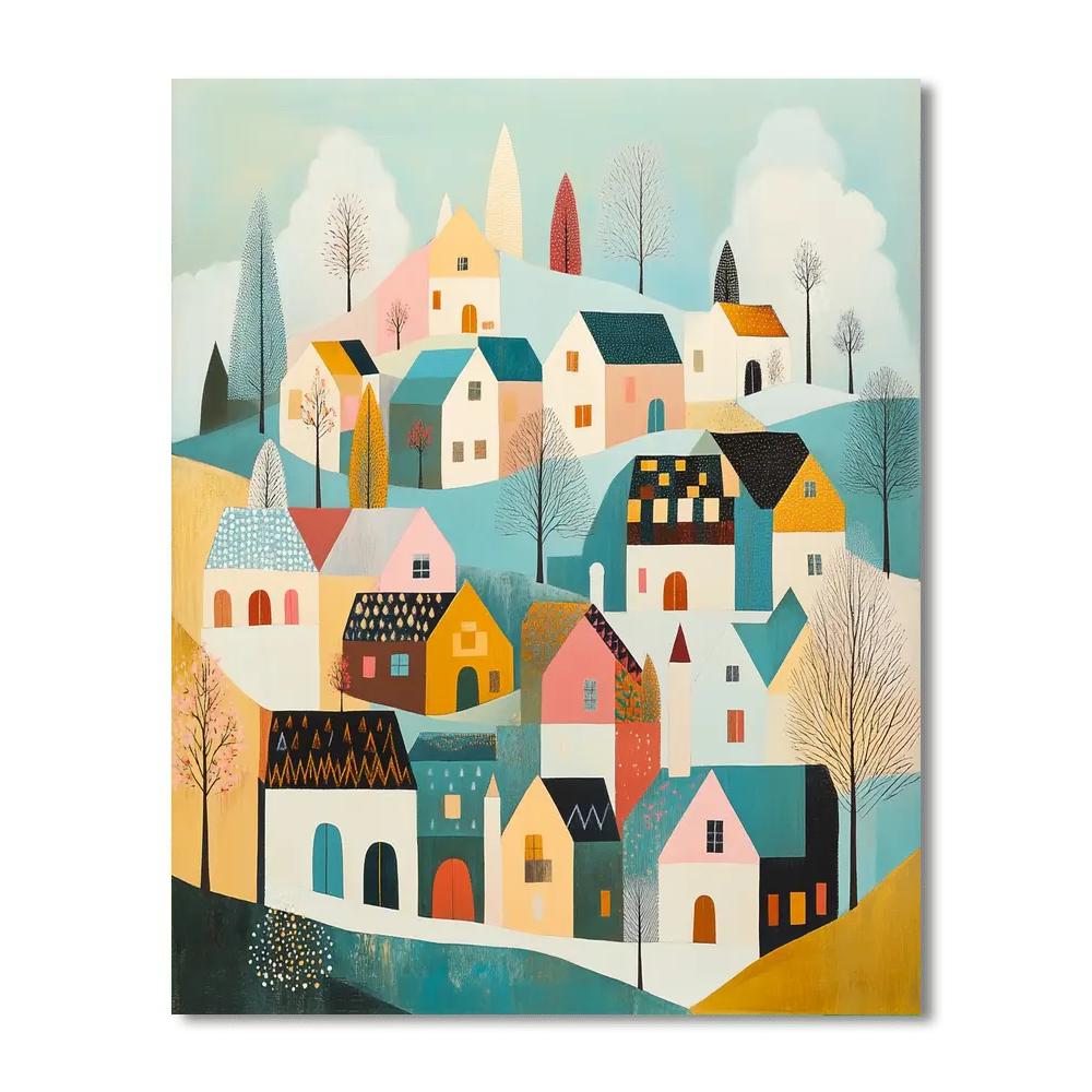 Paul Klee Inspired Dreamy Village Paint by numbers art