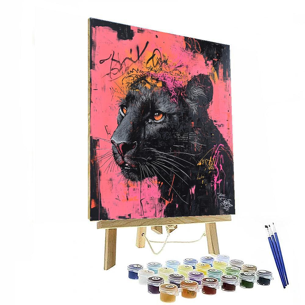 Jean-Michel Basquiat Inspired Crowned Beast Number painting