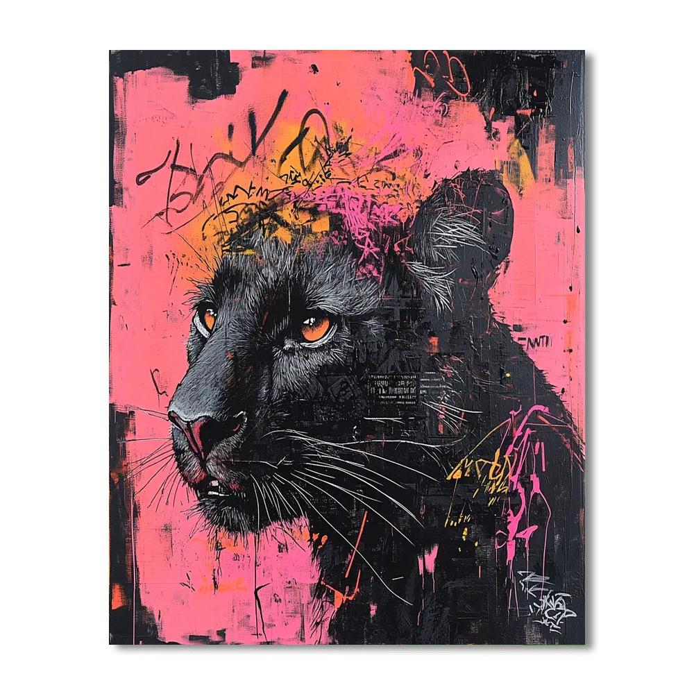 Jean-Michel Basquiat Inspired Crowned Beast Number painting