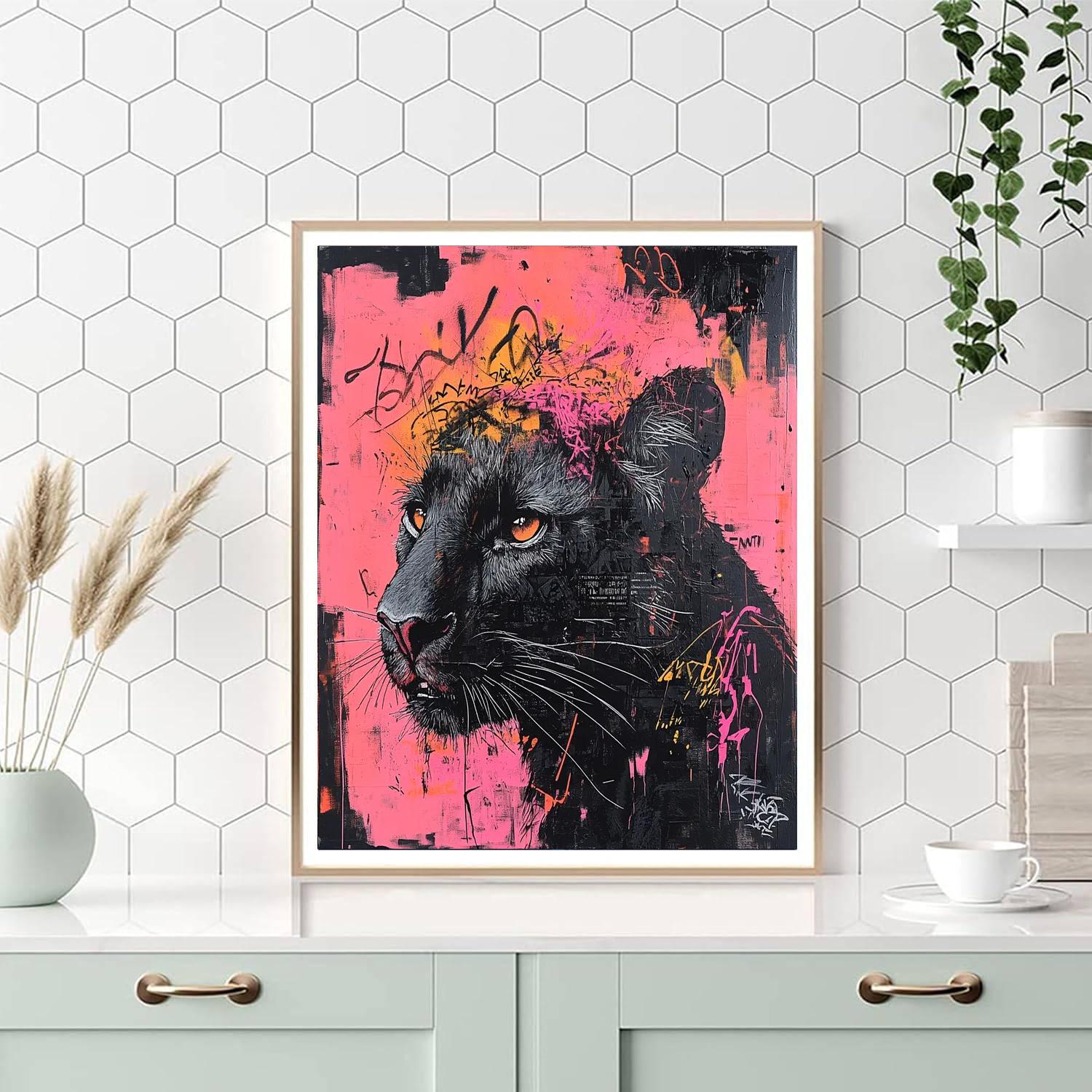 Jean-Michel Basquiat Inspired Crowned Beast Number painting