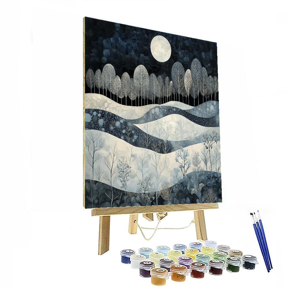 Max Ernst Inspired Lunar Landscape Number painting