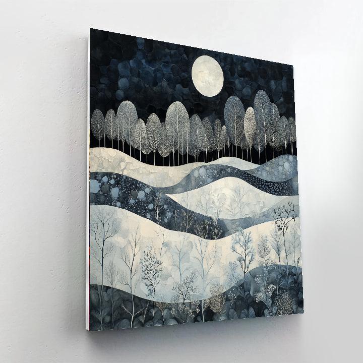 Max Ernst Inspired Lunar Landscape Number painting