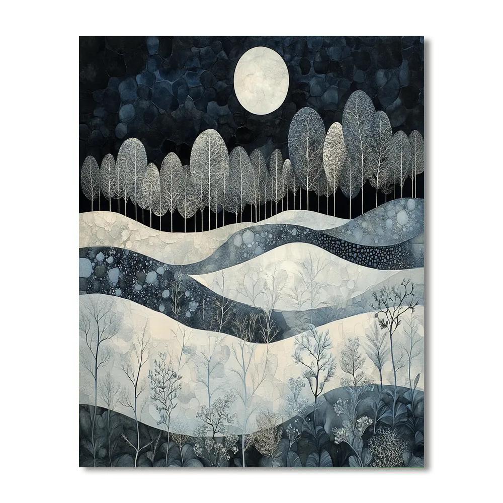 Max Ernst Inspired Lunar Landscape Number painting