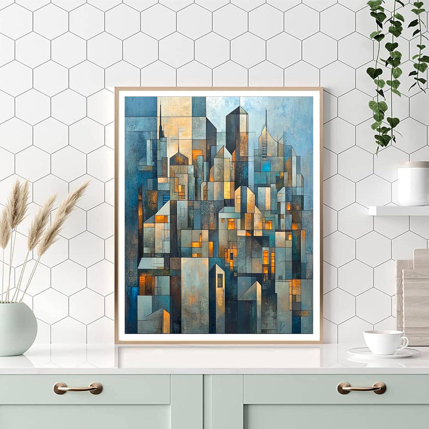 Pablo Picasso Inspired Cubist Cityscape Paint by numbers kits