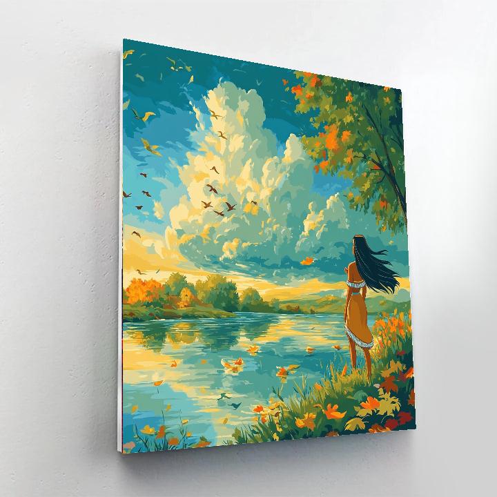 Pocahontas River Reflection Number painting