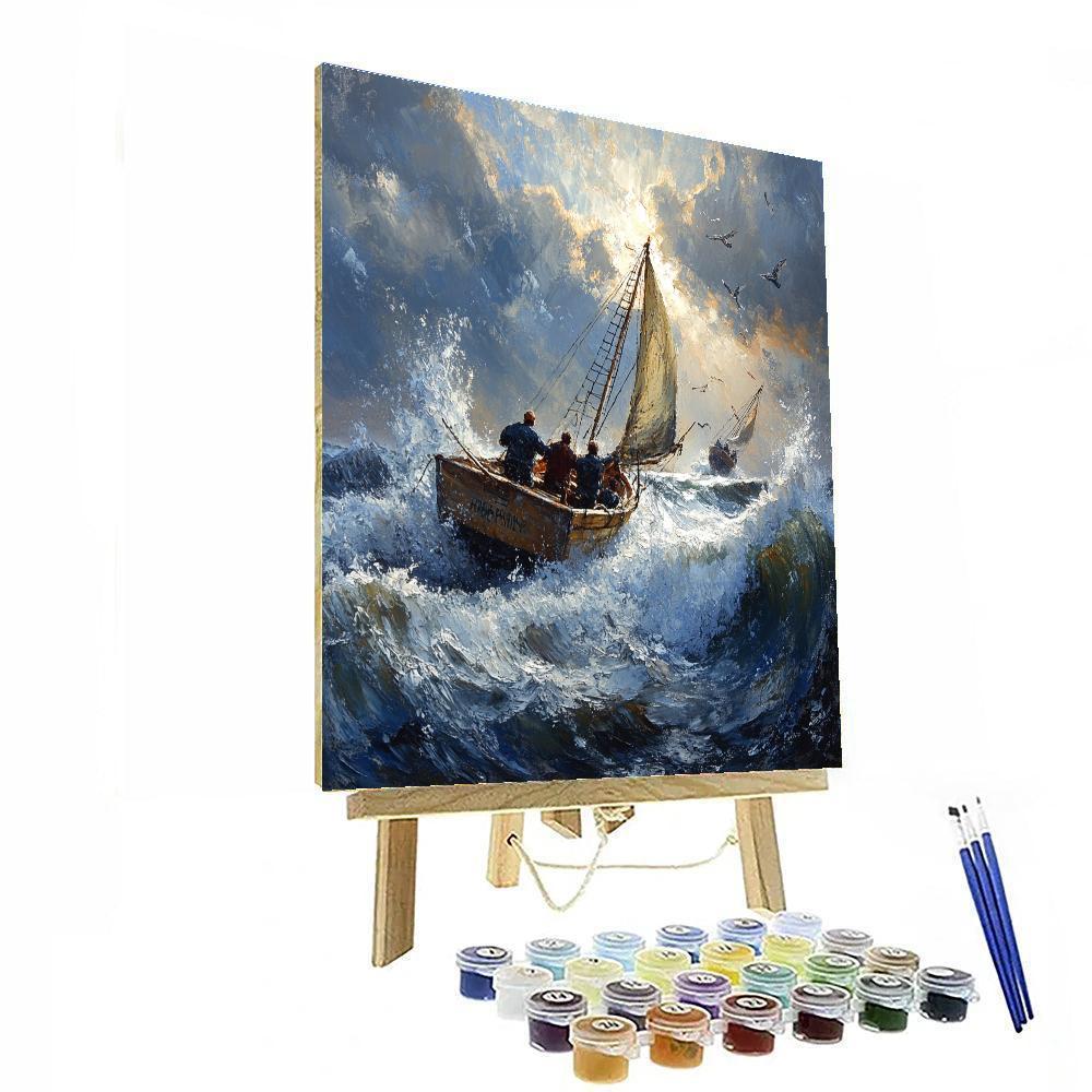 Winslow Homer Inspired Fishermen In Storm DIY paint by numbers