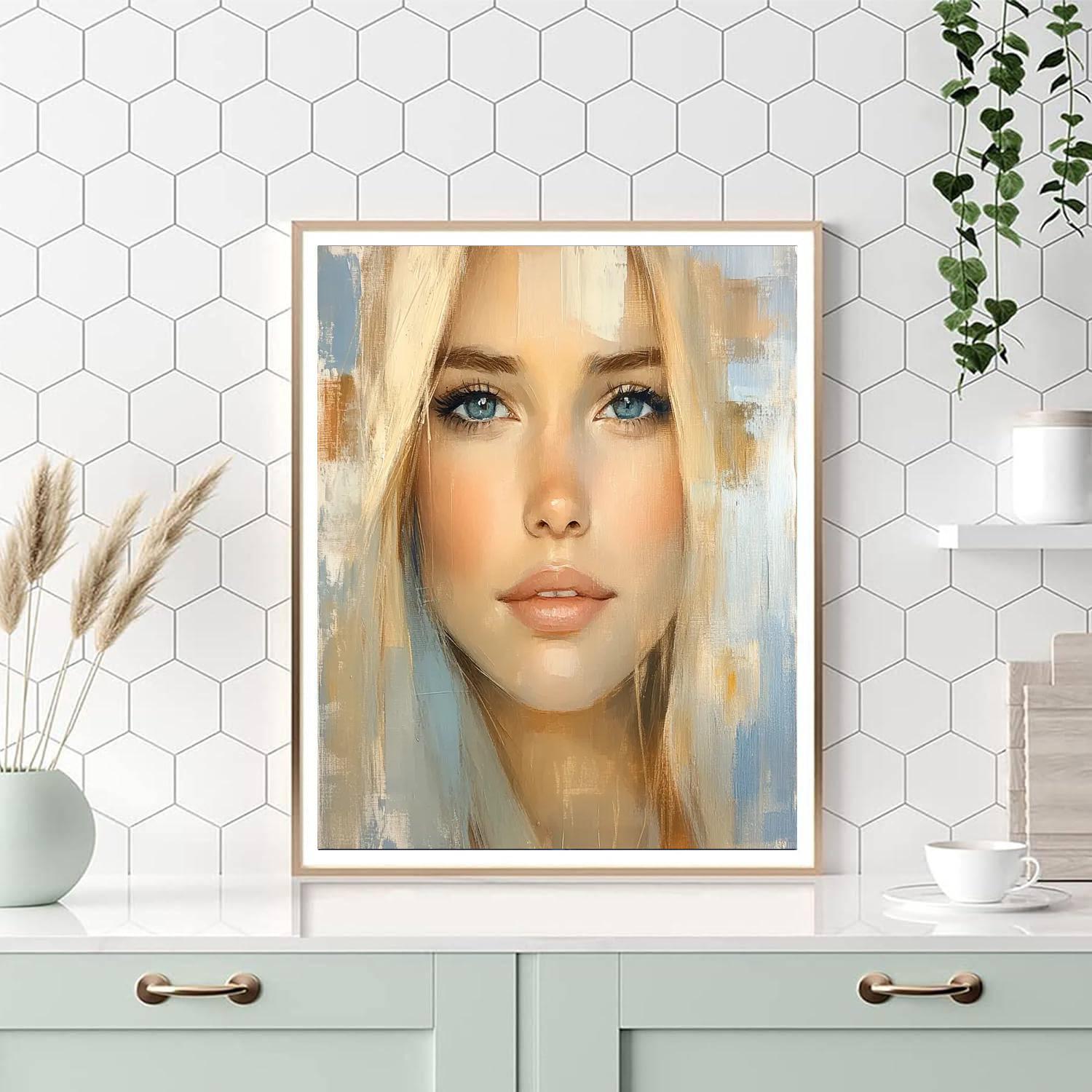 Amedeo Modigliani Inspired Elongated Portrait Paint by numbers kits